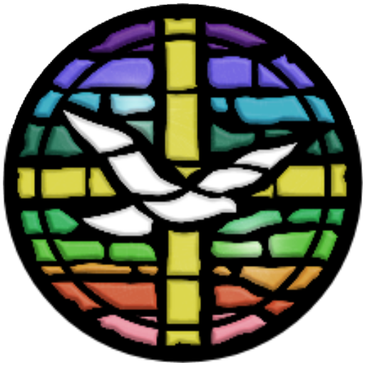 Stained Glass Cross & Dove Logo